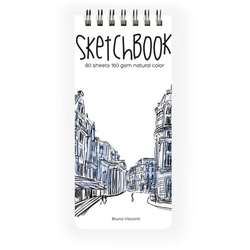 Блокнот скетчбук SKETCHBOOK BV, 105Х220 мм, 80 Л.160 ГР. на гребне (6 видов). Цена за 1 шт.