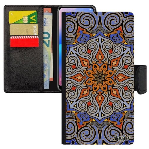 фото Защитный чехол книжка на // xiaomi mi 8 // "мандала" буддизм индийский, utaupia, красный