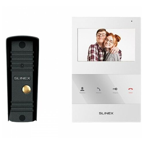 Комплект с ультратонким домофоном и антивандальной вызывной панелью sq 04m ml 16hr комплект видеодомофона slinex белый черный