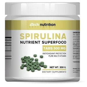 Фото ATech Nutrition Spirulina (600таб), банка 300гр