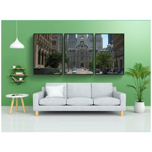фото Набор модулных постеров для интерьера "филадельфия, центр города, город" 60x90 см. в тубусе, без рамки lotsprints