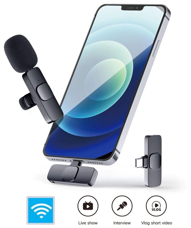 Микрофон беспроводной петличный Rapture Blog GL-505 Type-C для смартфона, планшета, экшн-камеры, ноутбука