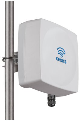 Антенна направленная 3G/4G MIMO, 15дБ, KROKS KAA15-1700/2700 U-BOX RJ45 (с гермовводом RJ-45) (U.fl)