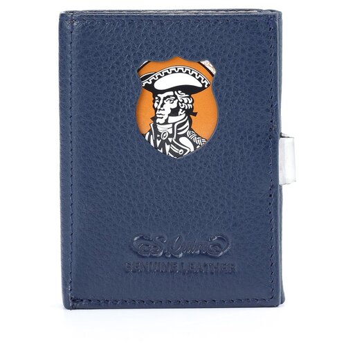 фото Кошелек s.quire, натуральная кожа, фактура тиснение, синий