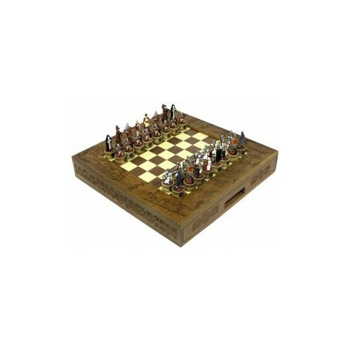 фото Шахматы исторические эксклюзивные «ледовое побоище» с покрашенными фигурами rts-54.x россия