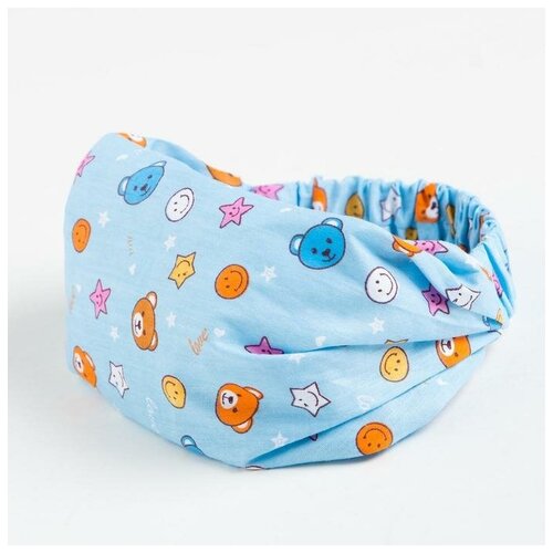 фото Косынка-повязка для девочки, цвет голубой, размер 48-52