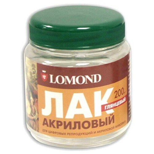 Лак акриловый Lomond, глянцевый, 200 мл акриловый текстурный гель lomond acrylic texture gel глянцевый 250 мл 1500102