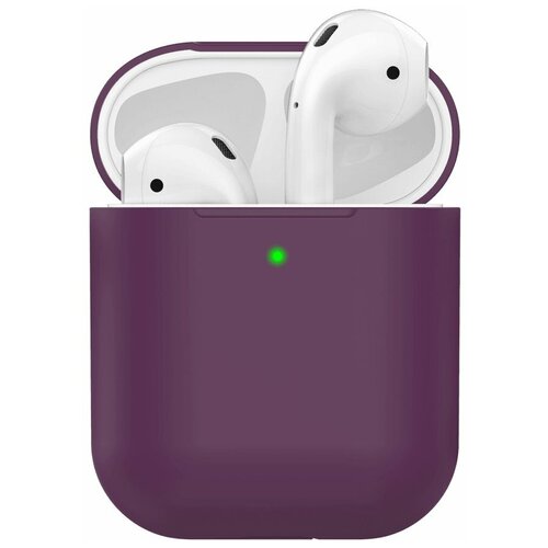 фото Чехол силиконовый deppa ultra slim для airpods, бургунди