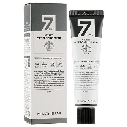 May Island 7 Days secret peptide 8 plus cream, 50мл Крем для лица с 8 пептидами