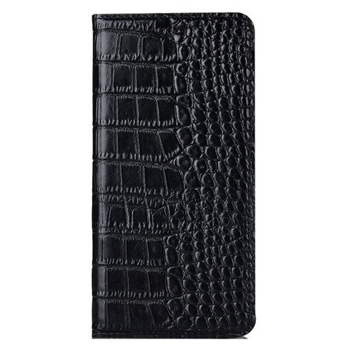 Чехол-книжка MyPads Premium для Samsung Galaxy Note 20 Ultra(SM-N985F)натуральная кожа теленка с фактурной прошивкой рельефа кожи крокодила черный