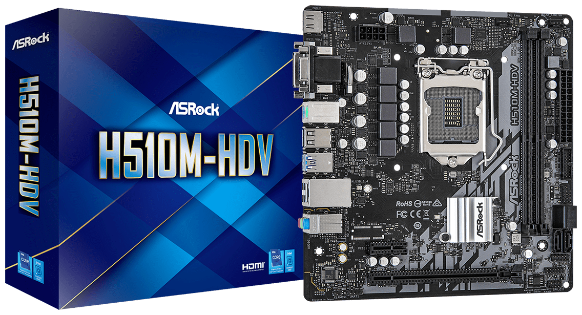 Материнская плата ASROCK H510M-HDV (LGA1200, mATX)