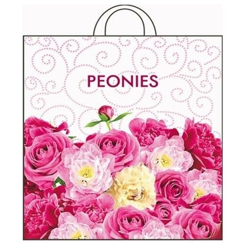 Пакет полиэтиленовый с петлевой ручкой Пионы 38x42 см 145₽