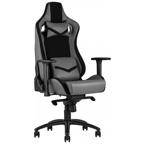 фото Игровое кресло stool group компьютерное topchairs racer premium серое геймерское