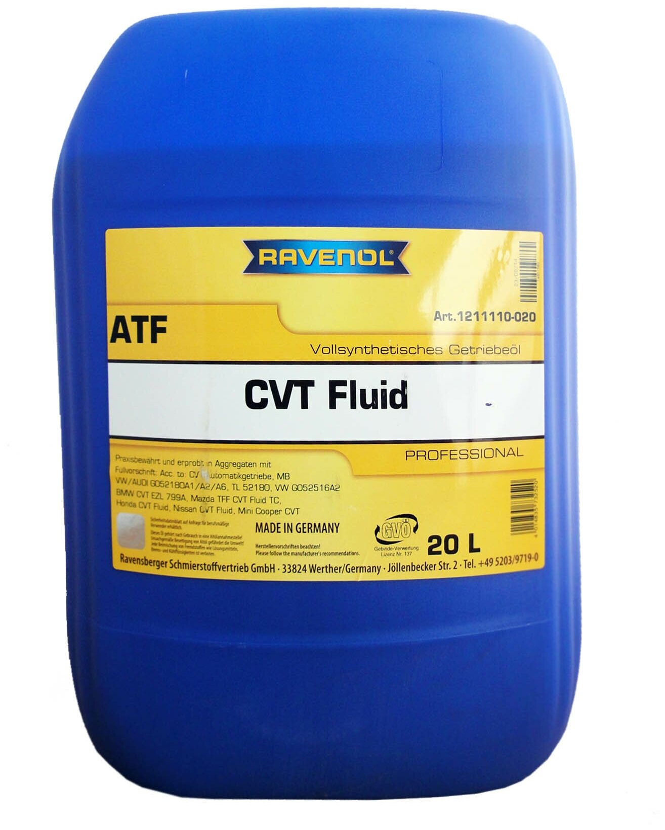 Масло Акпп Ravenol Cvtf Ns3/J4 Fluid, 1 Литр Ravenol арт. 1211132001