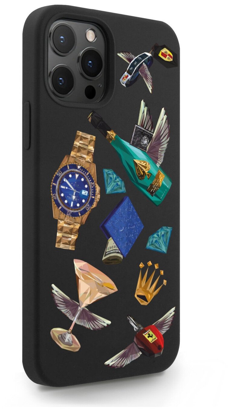 Черный силиконовый чехол MustHaveCase для iPhone 12 Pro Max Luxury lifestyle для Айфон 12 Про Макс Противоударный