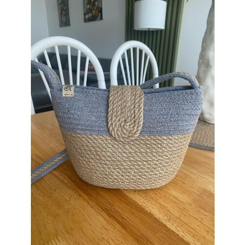 фото Сумка кросс-боди нежный плед, фактура плетеная, бежевый, розовый