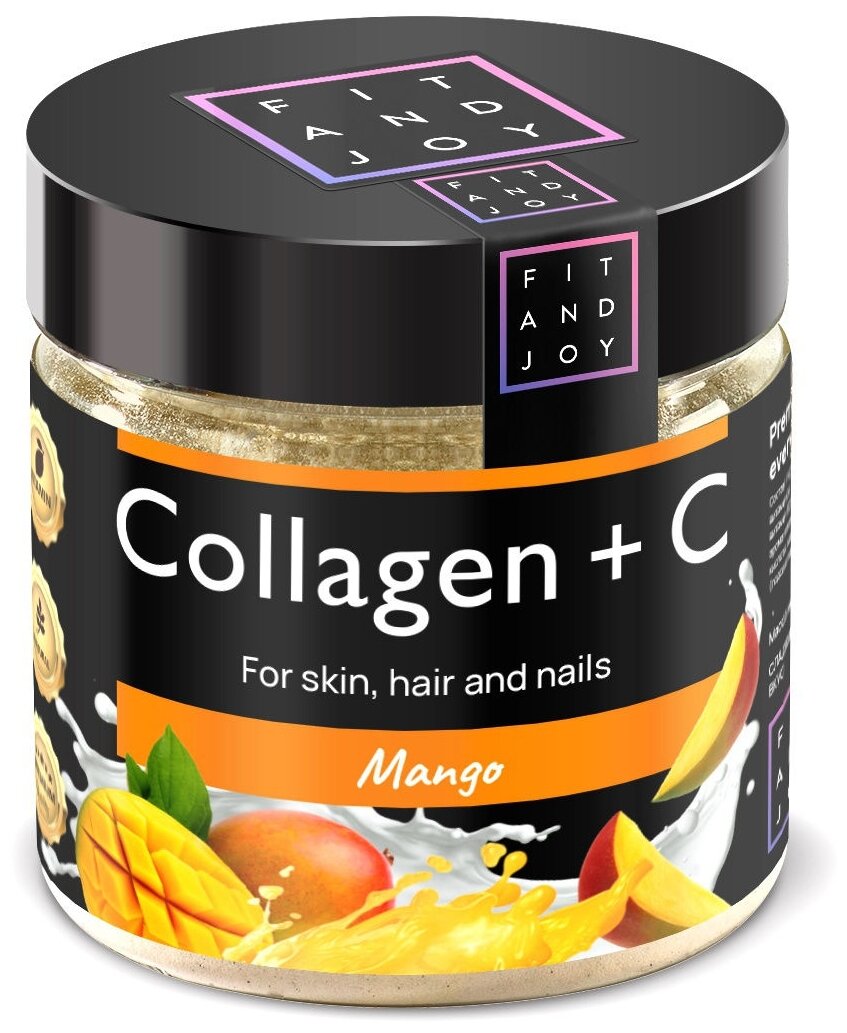 Порошок Fit And Joy Collagen + C Mango, 90 г