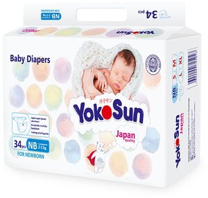 Подгузники YokoSun NB (2-5 кг) 34 шт