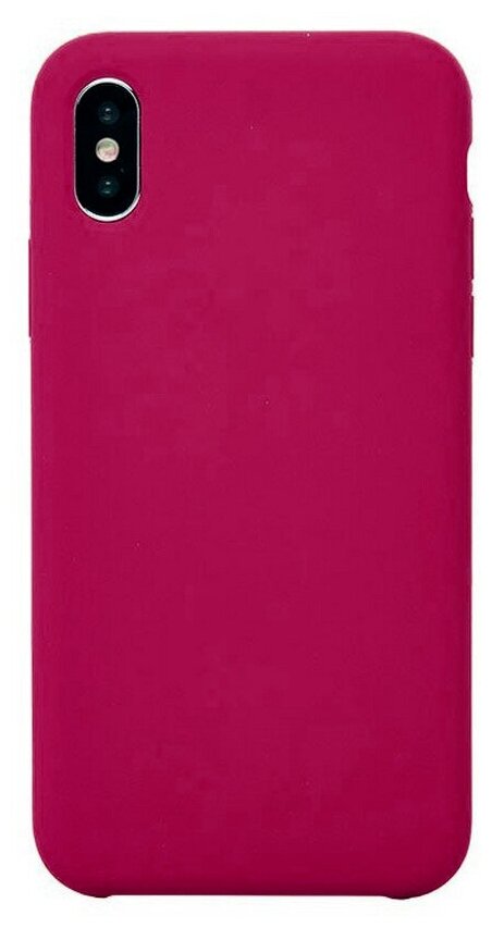 Силиконовая накладка без логотипа (Silicone Case) для Apple iPhone XS Max бордовый