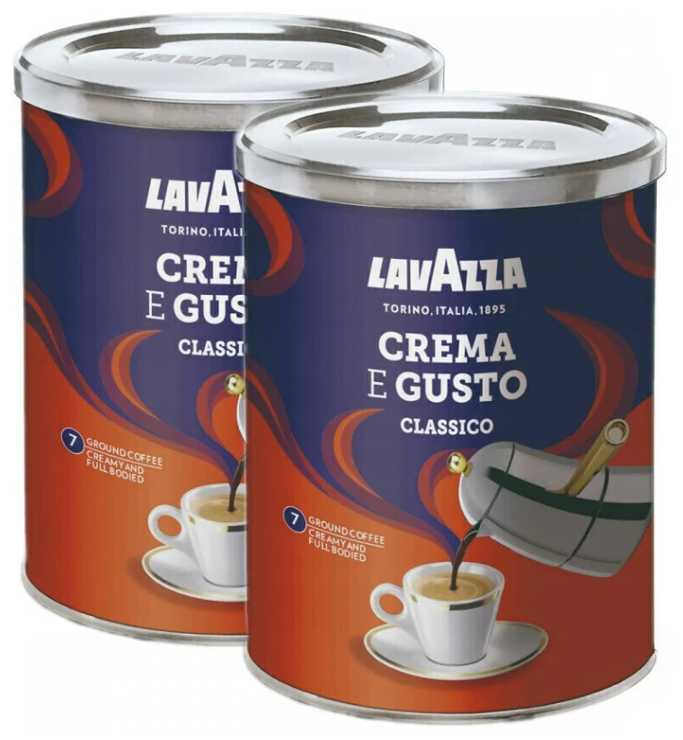 Кофе молотый Lavazza Crema e Gusto, 250 г ж/б, 2 шт.