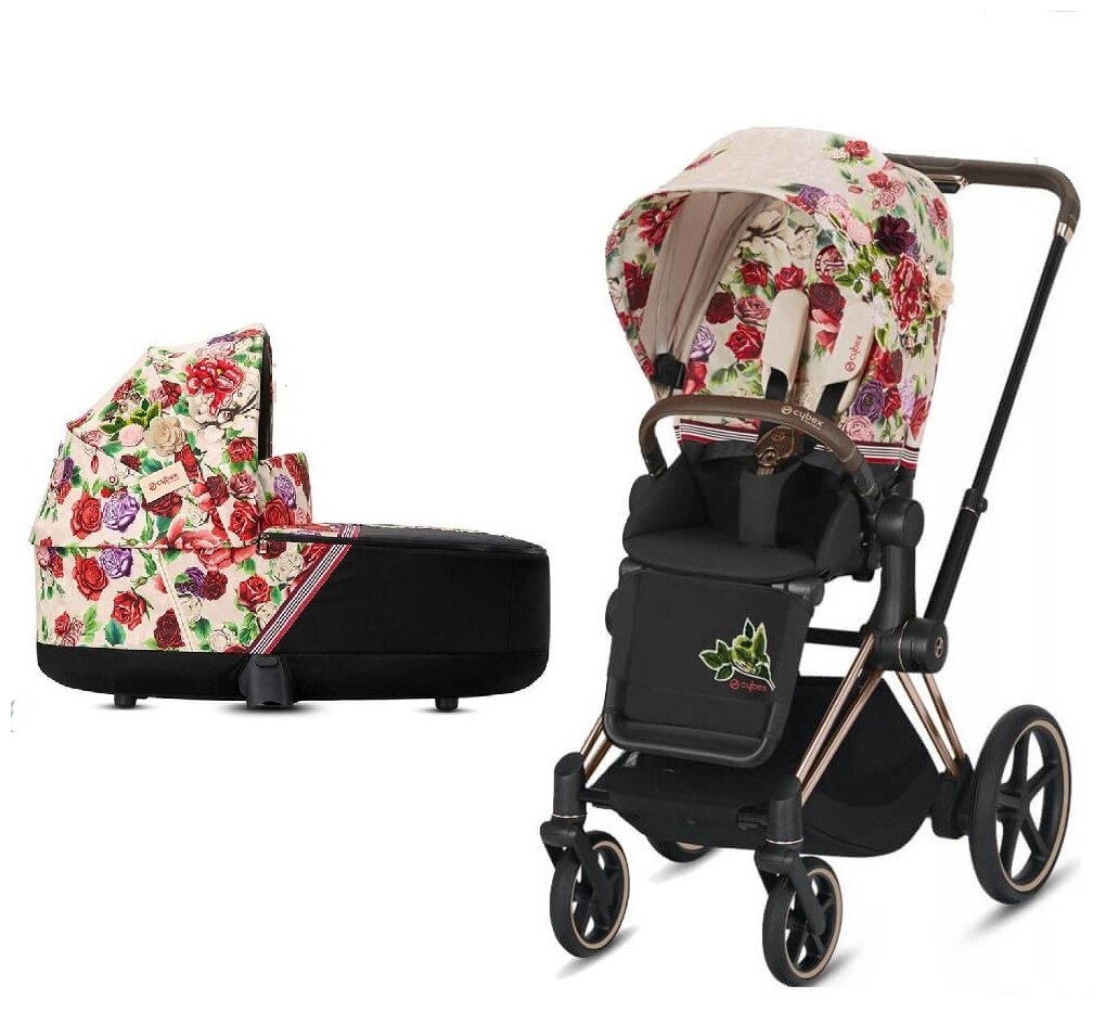 Коляска Cybex Priam III (2в1) Spring Blossom Light (Rosegold)