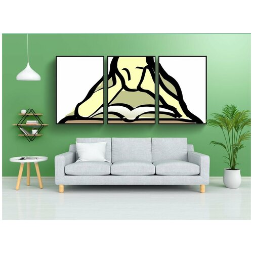 фото Набор модулных постеров для интерьера "чтение, студент, учусь" 60x90 см. в тубусе, без рамки lotsprints