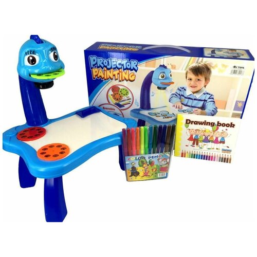 фото Детский проектор для рисования со столиком "projector painting" (синий)