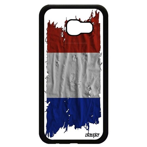 фото Красивый чехол для мобильного // samsung galaxy a5 2017 // "флаг франции на ткани" дизайн государственный, utaupia, белый