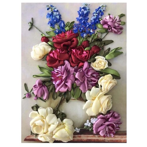 фото Набор для вышивания каролинка №02 лентами летний букет 3004 27 х 355 см 1 шт.