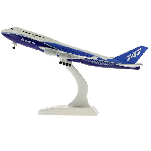 фото Модель металлического самолета боинг 747, в оригинальной фирменной окраски, на шасси, длина 20 см. крылья