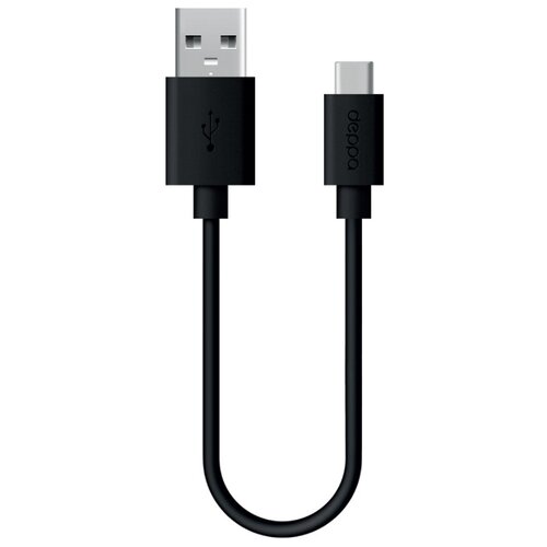Кабель USB-A - USB-C, USB 2.0, 2.4A, черный, Deppa