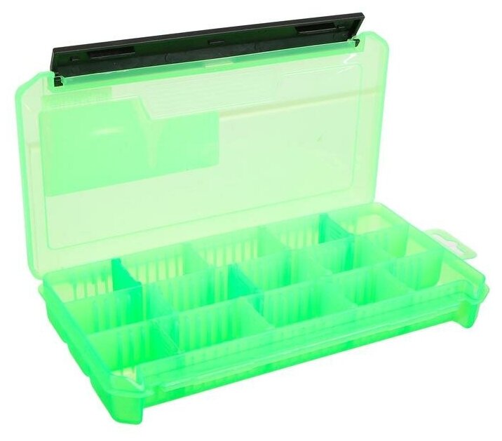 Коробка для приманок КДП-2, цвет зелёный, 230 × 115 × 35 мм