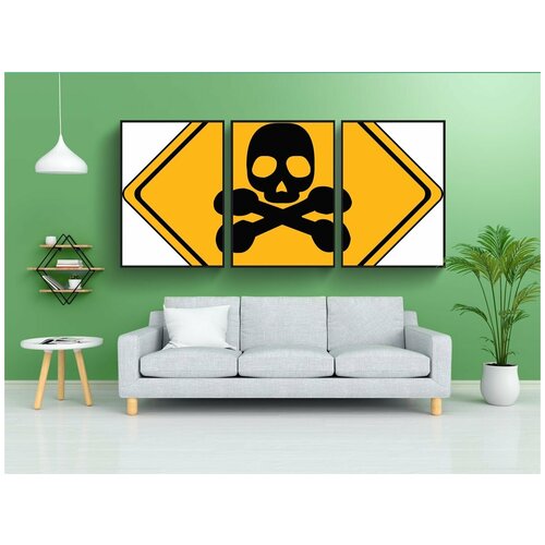 фото Набор модулных постеров для интерьера "опасность, ядовитый, группа" 60x90 см. в тубусе, без рамки lotsprints