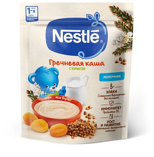 Каша Nestlé молочная гречневая с курагой, с 5 месяцев, 200 г