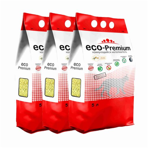 Eco Premium Ромашка / Наполнитель Эко Премиум для кошачьего туалета Древесный Комкующийся с ароматом Ромашки 5 л (1,9 кг)
