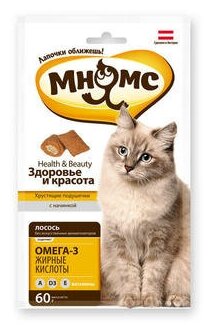 Лакомство для кошек Мнямс Хрустящие подушечки Здоровье и красота, 60 г - фотография № 4