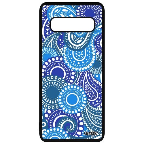 фото Противоударный чехол на // samsung galaxy s10 plus // "кружевной узор" кружево радужный, utaupia, голубой