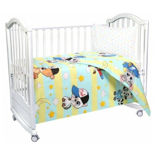Комплект для детской кроватки Patrino/МамаШила Нежный сон (принт малыш BOY) Р-10036