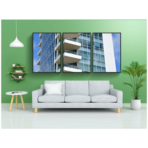 фото Набор модулных постеров для интерьера "жилой дом, современное, архитектуры" 60x90 см. в тубусе, без рамки lotsprints