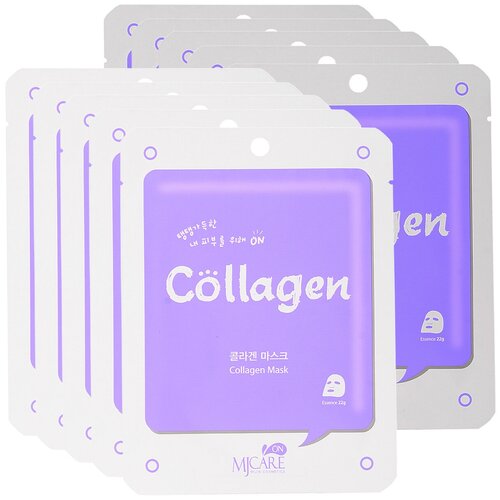 Mask маска тканевая с коллагеном Mijin Collagen Care Mask, 10шт набор тканевых масок coroku hokkaido salmon collagen mask 4 шт