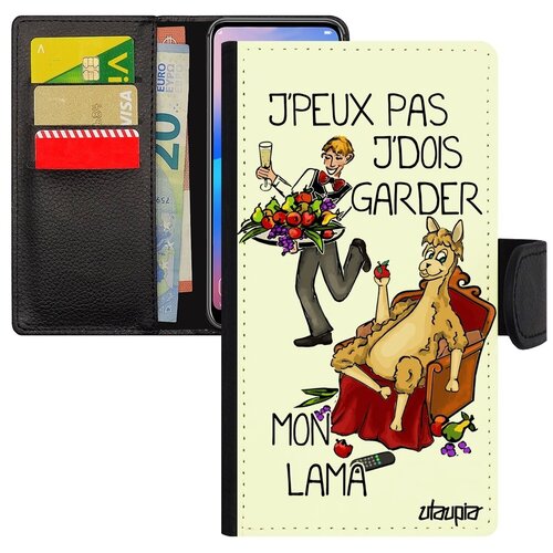 фото Красивый чехол книжка на телефон // samsung galaxy s7 // "не могу - у меня лама!" прикольный крутой, utaupia, белый