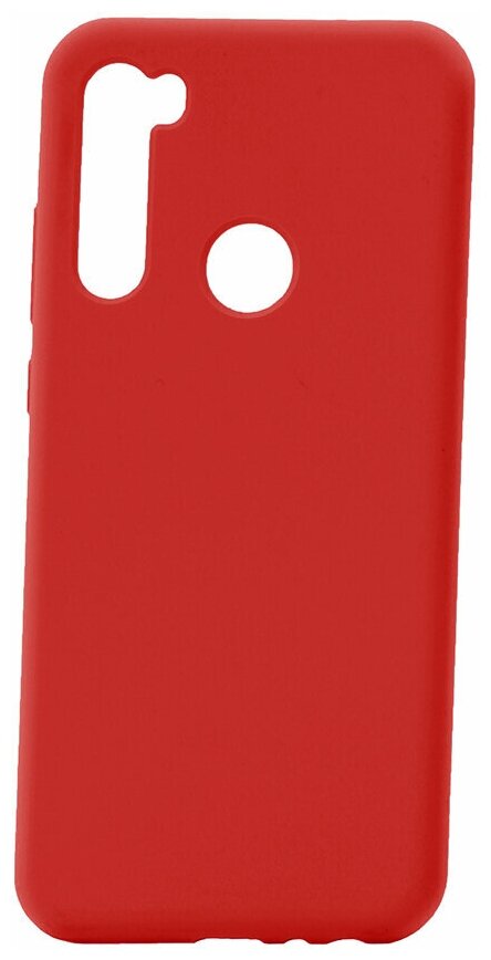 Чехол на Xiaomi Redmi Note 8T Kruche Silicone Plain Red, противоударный пластиковый кейс, защитный силиконовый бампер, софттач накладка с защитой камеры