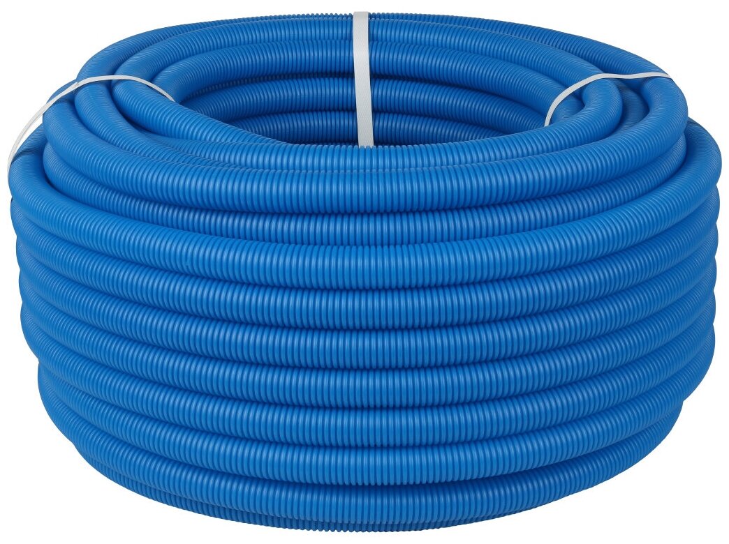 Труба STOUT гофрированная ПНД цвет синий наружным диаметром 28 мм для труб диаметром 20 мм бухта \ 050м \