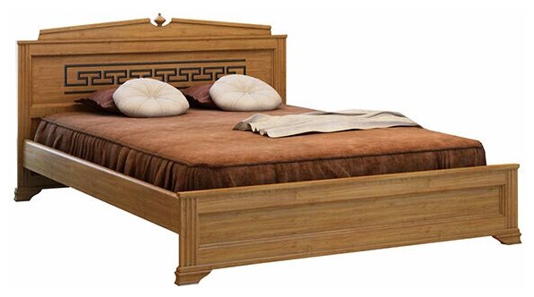 Двуспальная кровать из массива дерева Афина, размер 140х200, цвет дуб