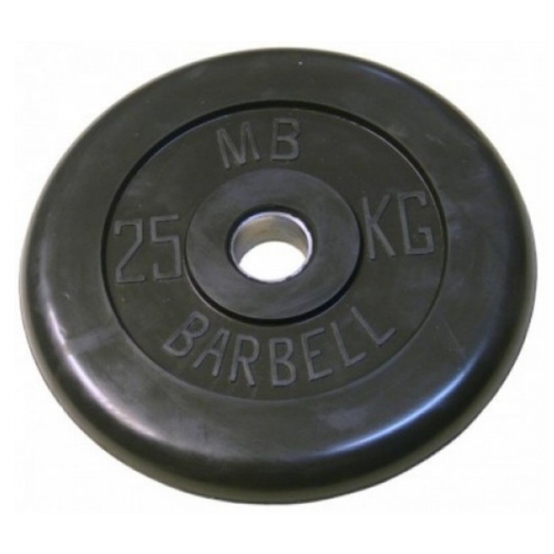 25 кг диск (блин) MB Barbell (черный) 31 мм.