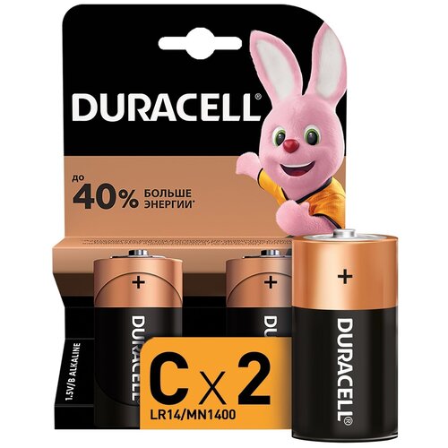 Батарейка LR14, 2 шт. Duracell LR14 BL2 20/60 батарейка э п duracell lr14 343 bl2 2 шт