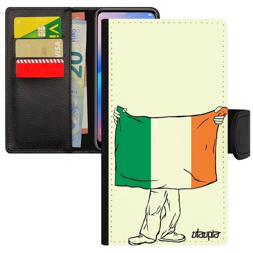 фото Противоударный чехол-книжка на мобильный // samsung galaxy s7 // "флаг ирландии с руками" дизайн патриот, utaupia, белый