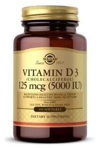 Фото Vitamin D-3 (Cholecalciferol) 5000 IU 100 гел. капсул