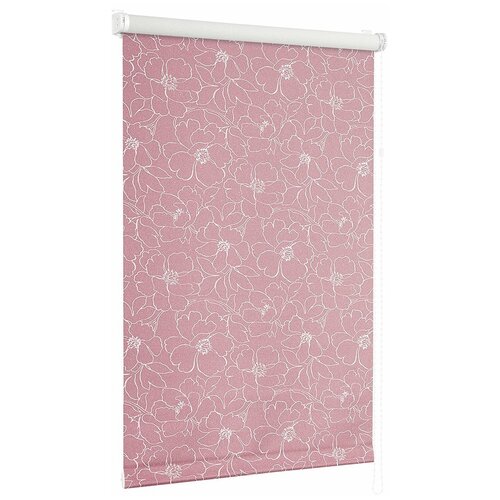 фото Рулонная штора с направляющими струнами sola сантайм металлик камелия, розовый, 68 см