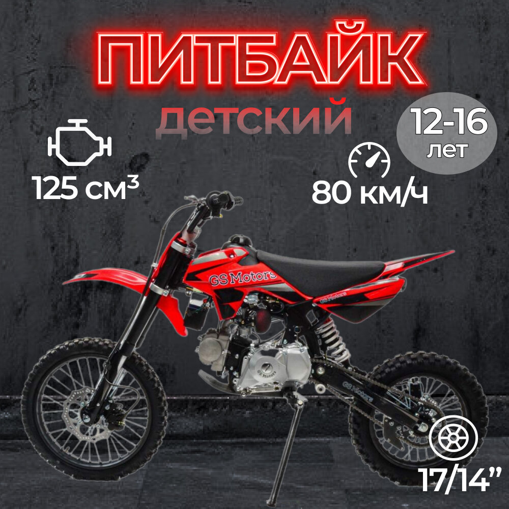 Питбайк GS Motors S12 17/14 красный